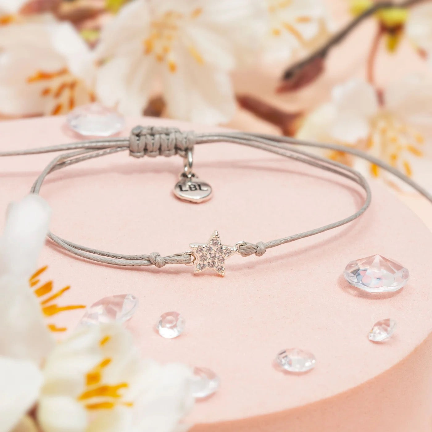 Letterbox Love - Birthday Queen, Sweet 16 - Pave Star Cord Bracelet