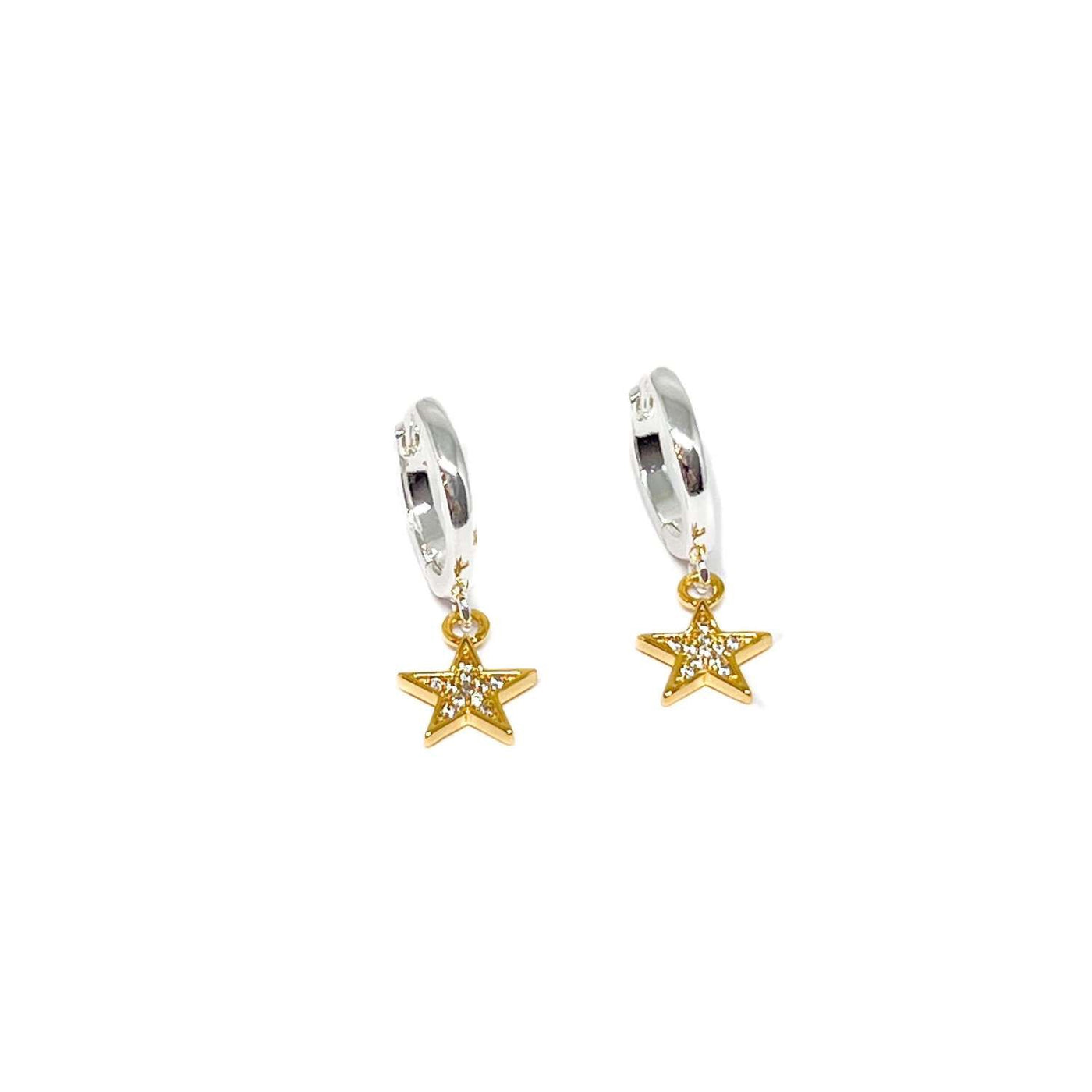 Astrid Star Hoop Earrings - Gold - Clementine Jewellery