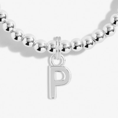 Joma Jewellery Alphabet - A Little 'P' Bracelet - Silver