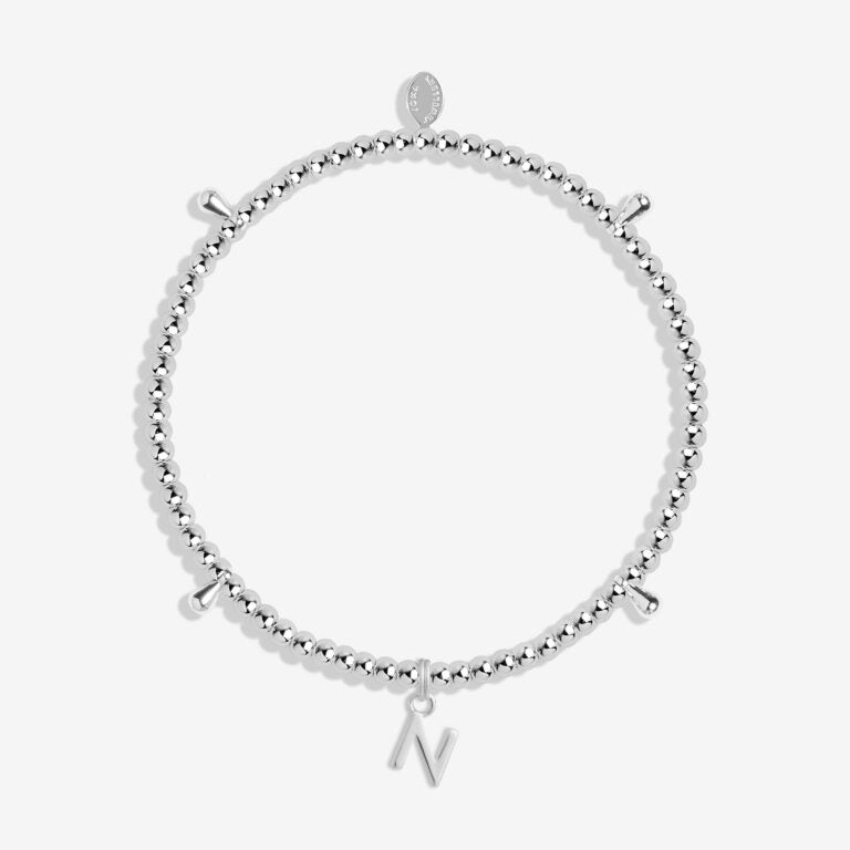 Joma Jewellery Alphabet - A Little 'N' Bracelet - Silver