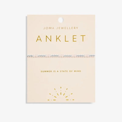 Joma Jewellery - Rose Quartz Silver Anklet