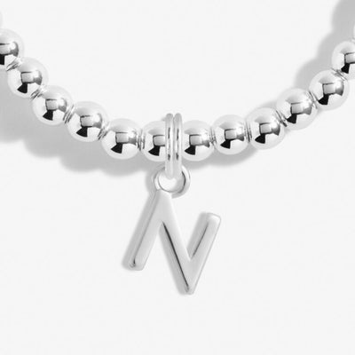 Joma Jewellery Alphabet - A Little 'N' Bracelet - Silver