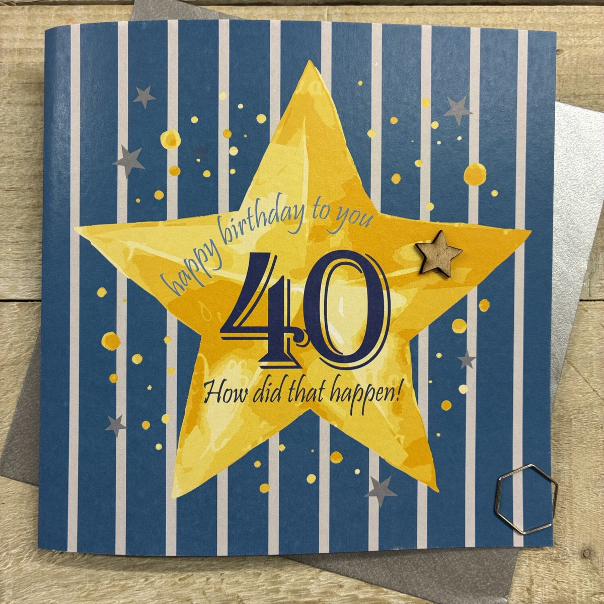 White Cotton Cards Happy Birthday 40th Card