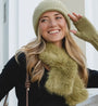 Park Lane Faux Fur Pull Through Scarf - Artichoke