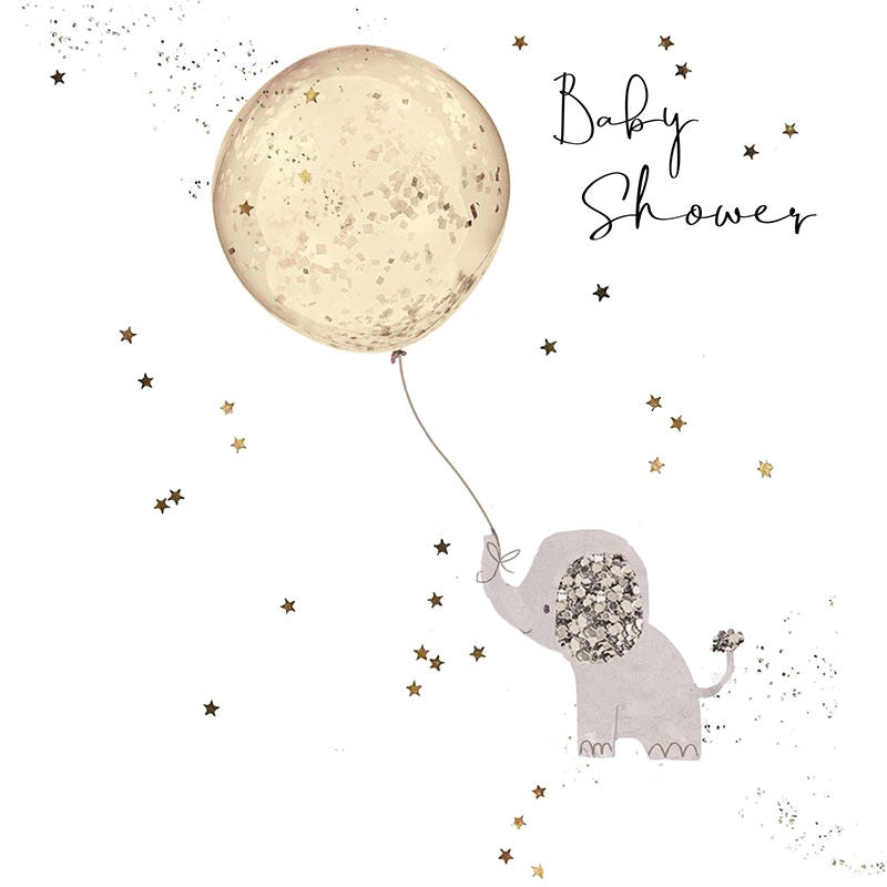 Baby Shower - Elephant &amp; Balloon - Card - Hammond Gower