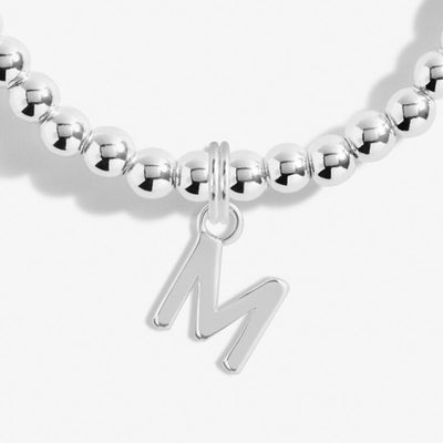 Joma Jewellery Alphabet - A Little 'M' Bracelet - Silver