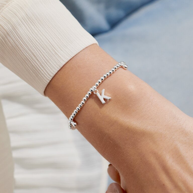 Joma Jewellery Alphabet - A Little 'K' Bracelet - Silver