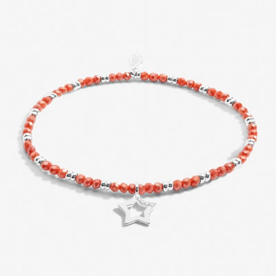 Joma Jewellery - Boho Beads Star Bracelet  -Coral & Silver