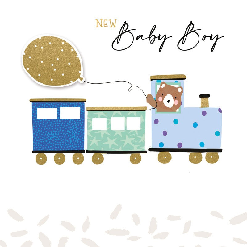 New Baby Boy Train Card - Hammond Gower
