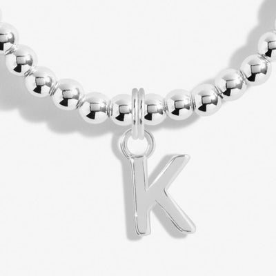 Joma Jewellery Alphabet - A Little 'K' Bracelet - Silver