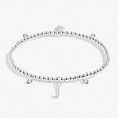 Joma Jewellery Alphabet - A Little 'J' Bracelet - Silver