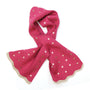 POM Raspberry & Foil Gold Stars Fine Knit Pull Through Crossover Scarf