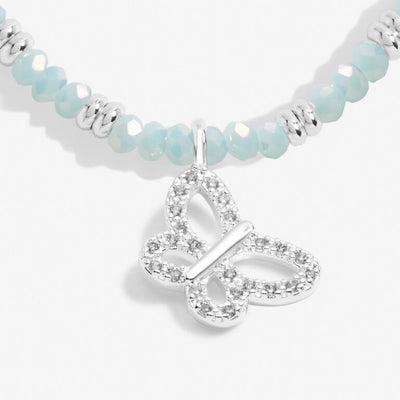 Joma Jewellery - Boho Beads Crystal Butterfly Bracelet  -Pale Blue & Silver
