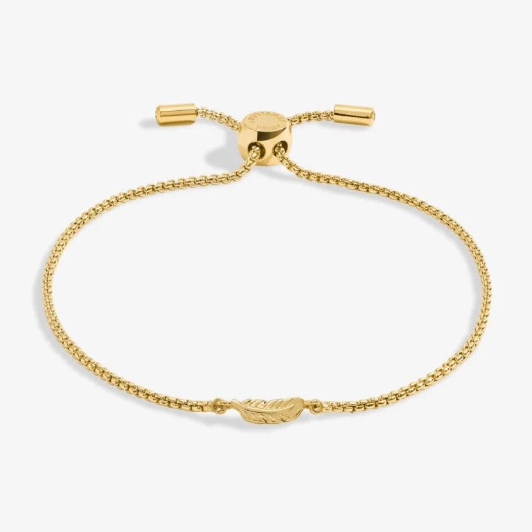 Joma Jewellery -Feather - Gold Mini Charms Slider Bracelet