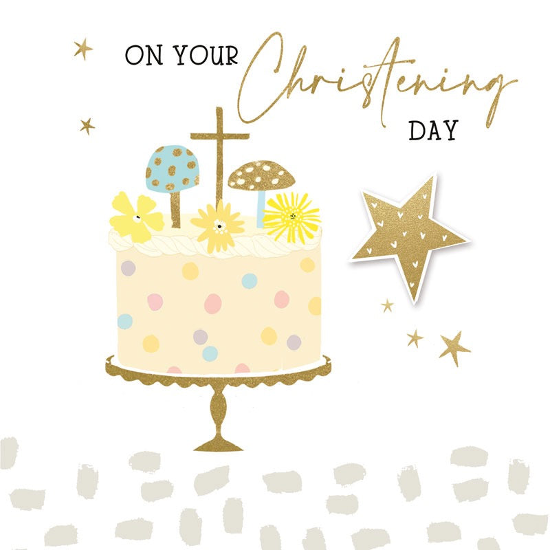 On Your Christening Day Cross Cake Card - Hammond Gower