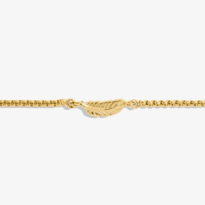 Joma Jewellery -Feather - Gold Mini Charms Slider Bracelet