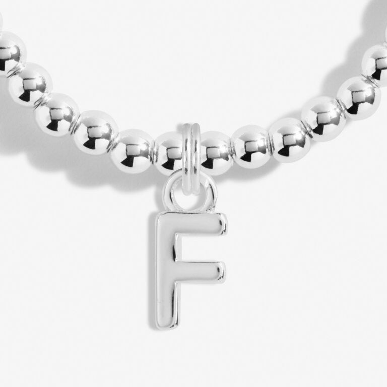 Joma Jewellery Alphabet - A Little 'F' Bracelet - Silver