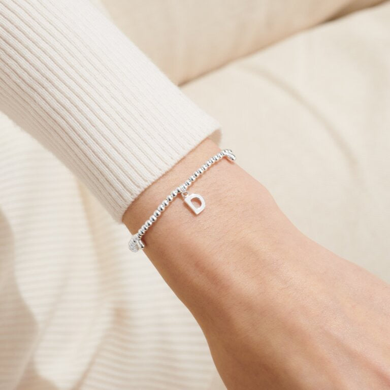 Joma Jewellery Alphabet - A Little 'D' Bracelet - Silver