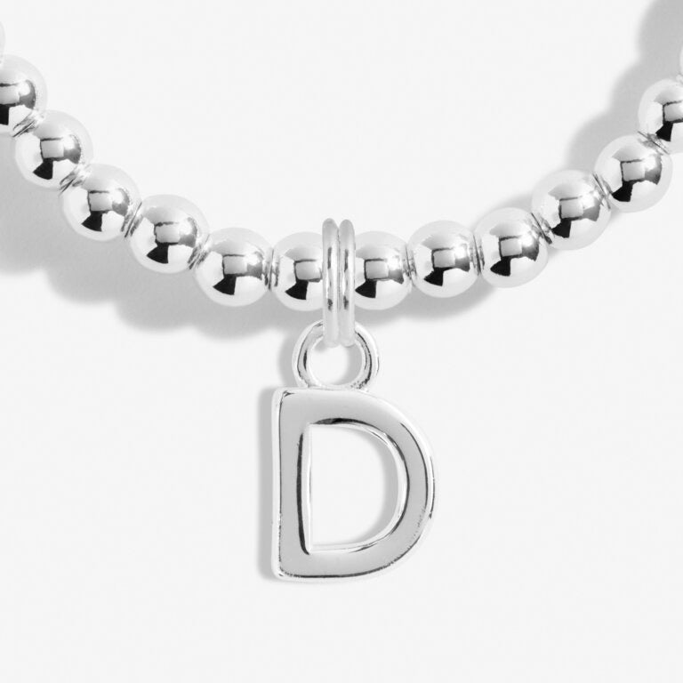 Joma Jewellery Alphabet - A Little 'D' Bracelet - Silver