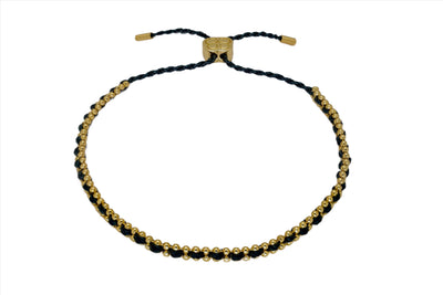 Boho Betty Gold Braid Slider Silky Cord Bracelet