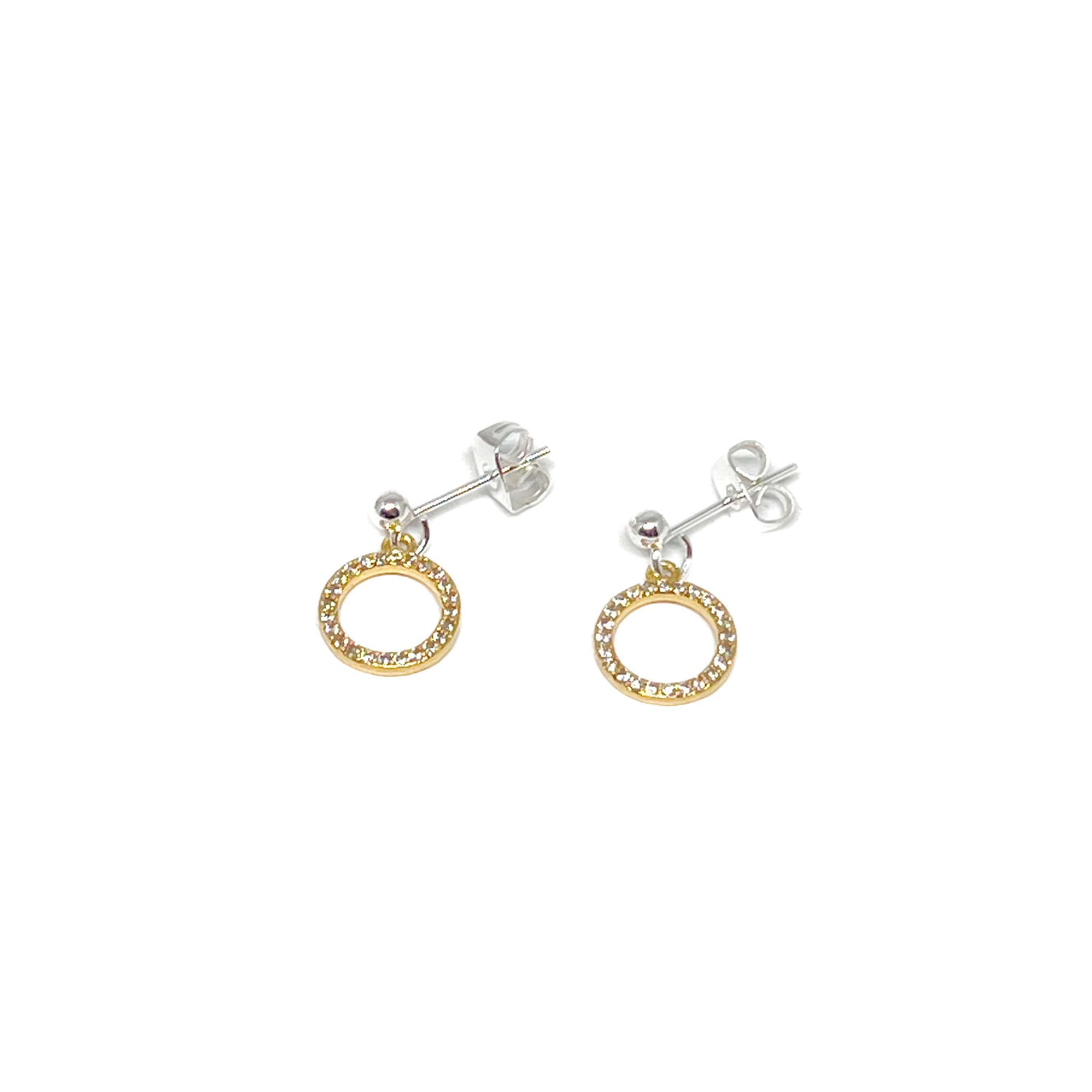 Dada Pave Circle Earrings - Gold - Clementine Jewellery