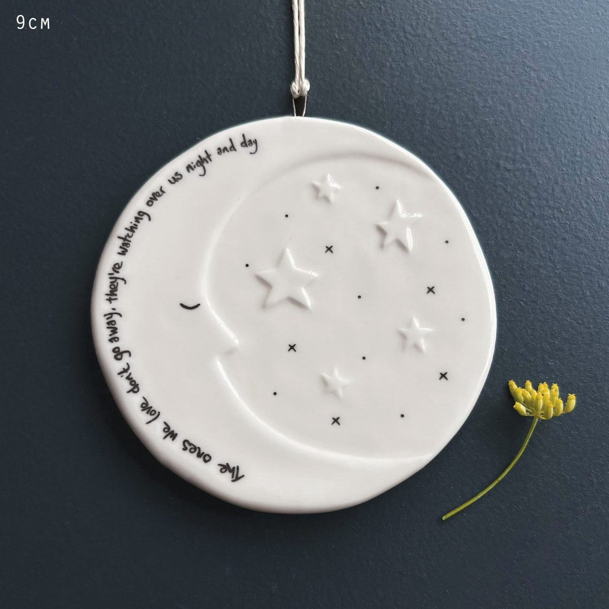 East Of India Ceramic - Round Moon Hanging Disc Decoration - The Ones We Love