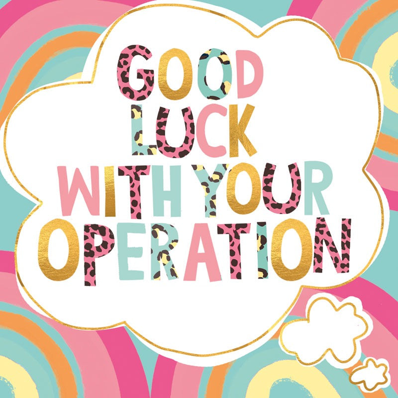 Good Luck with Your Operation Card- Colourful Text - Card - Hammond Gower