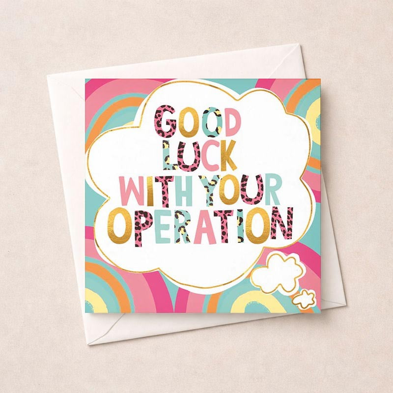 Good Luck with Your Operation Card- Colourful Text - Card - Hammond Gower