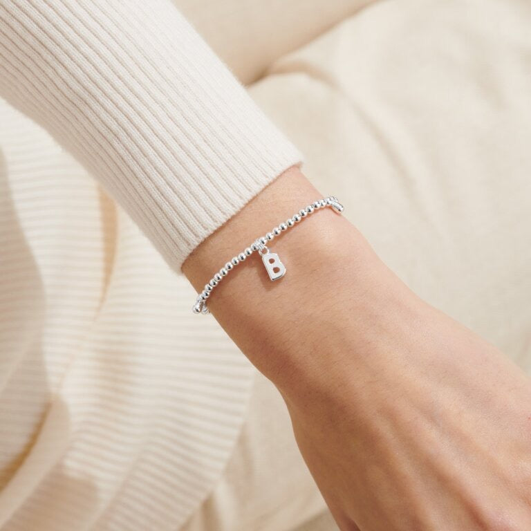 Joma Jewellery Alphabet - A Little 'B' Bracelet - Silver