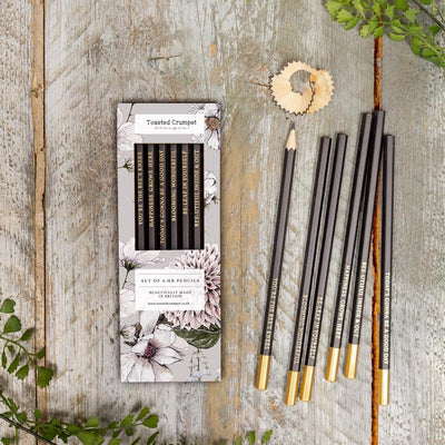 Toasted Crumpet - Set of 6 Sentiment Pencils - The Blanc Collection