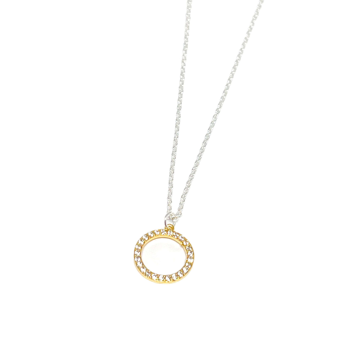 Dada Pave Circle Necklace - Gold - Clementine Jewellery