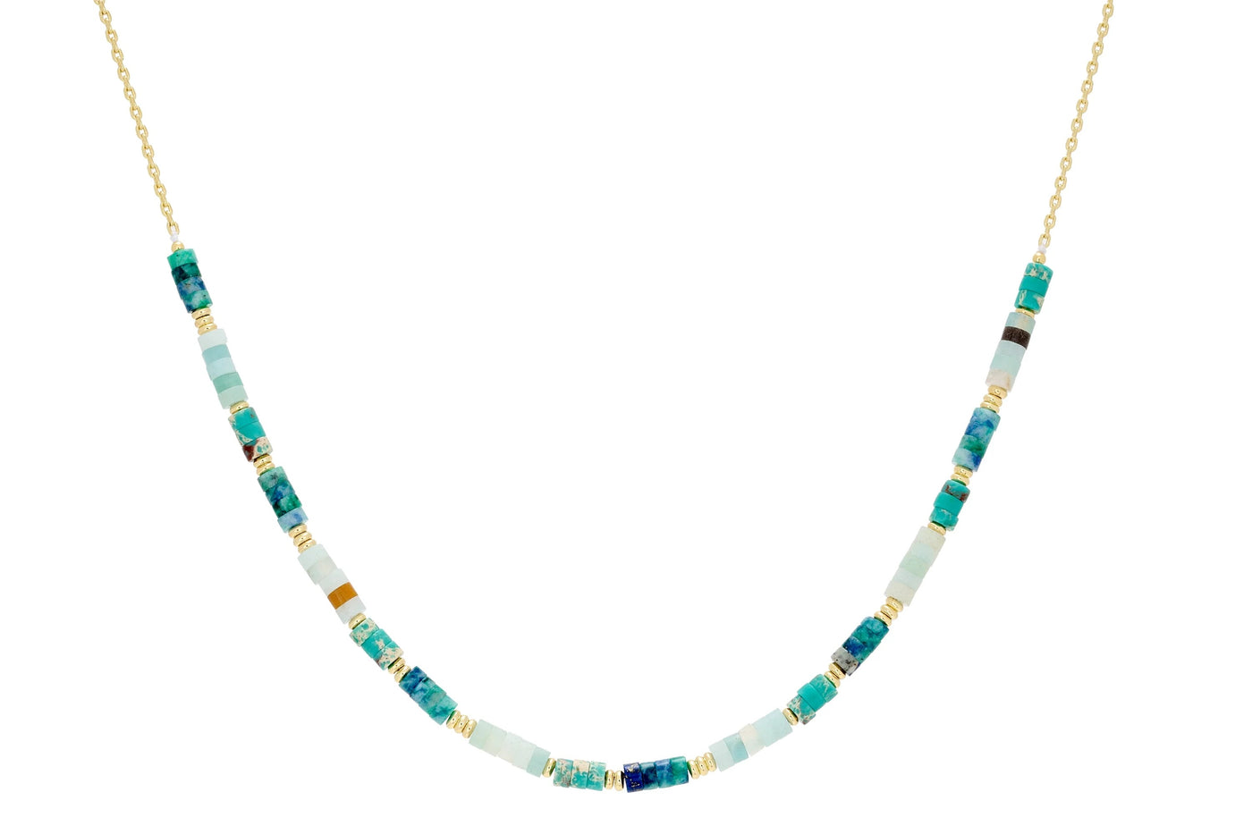 Boho Betty Mylas Turquoise Gemstone & Gold Necklace