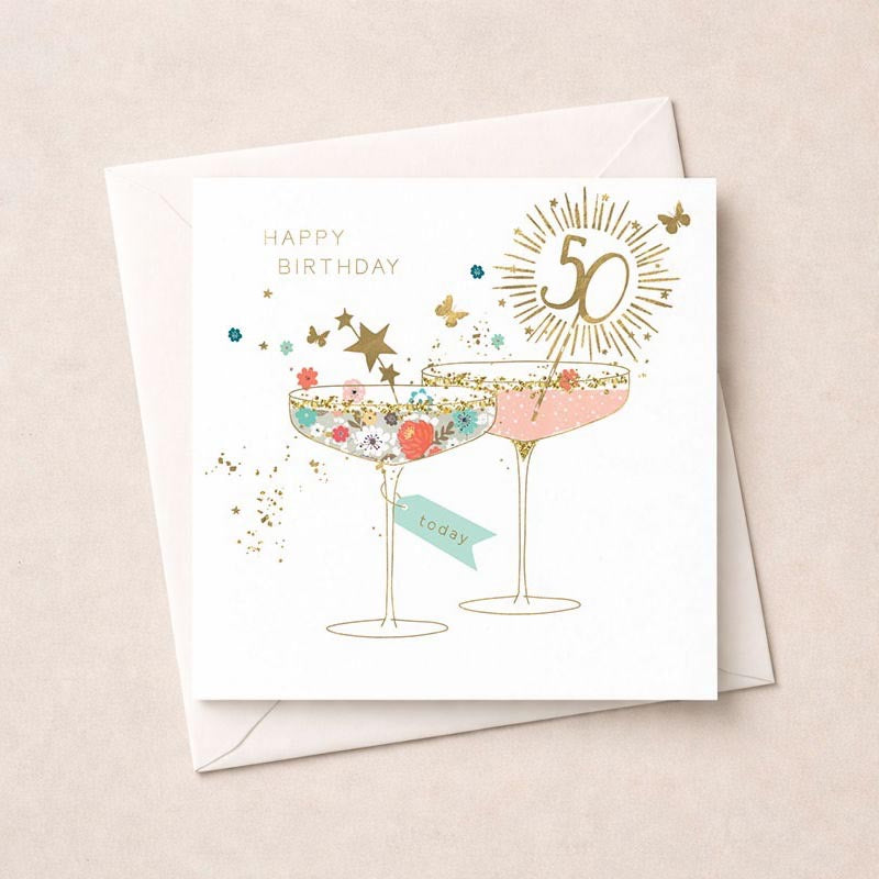 Happy Birthday 50 Today - Cocktails - Card - Hammond Gower