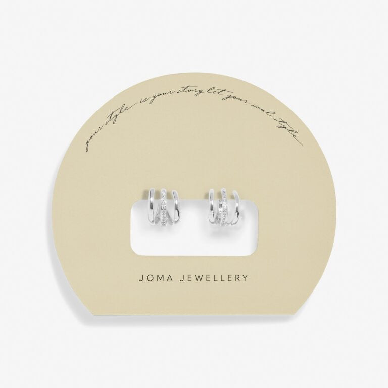 Joma Jewellery - Soul Shine Triple Illusion Hoop Earrings - Silver