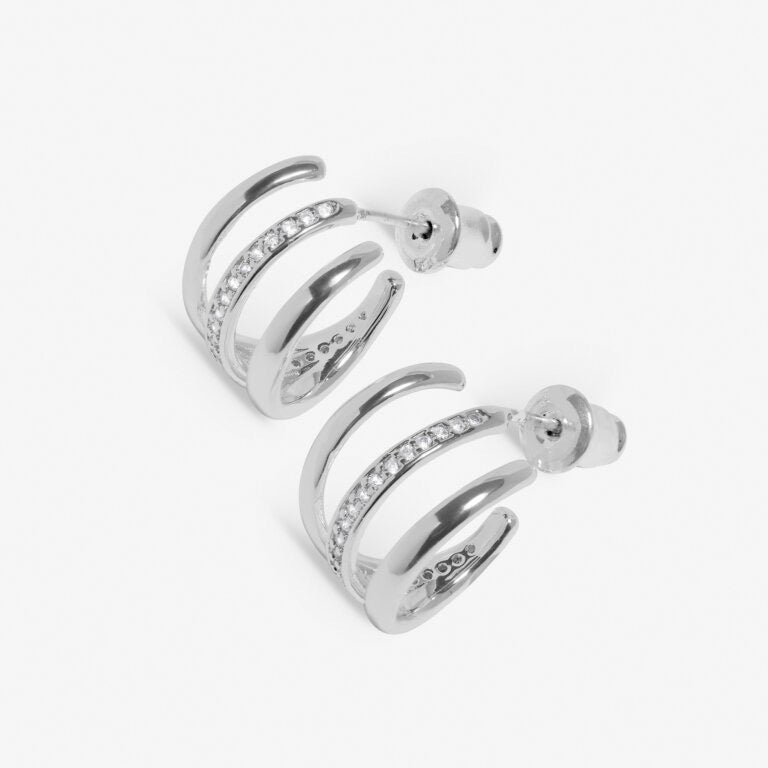 Joma Jewellery - Soul Shine Triple Illusion Hoop Earrings - Silver