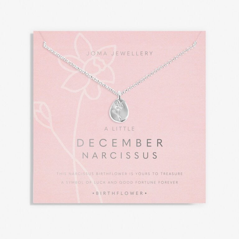 Joma Jewellery - 'A Little December Narcissus' Birthflower Necklace