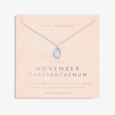 Joma Jewellery - 'A Little November Chrysanthemum' Birthflower Necklace