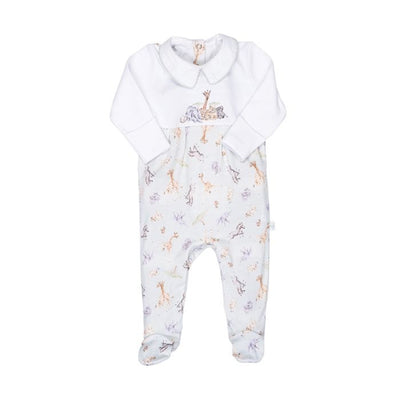 Little Savannah Animal Placement Print Baby Grow - 0-3 Months- Wrendale Designs