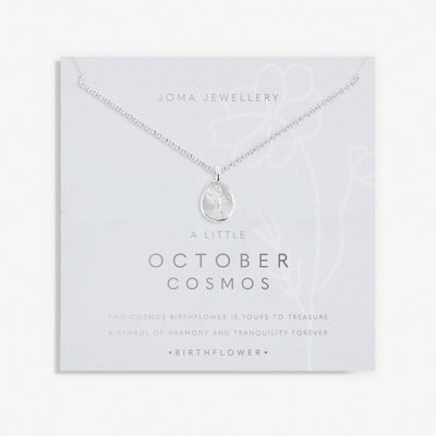 Joma Jewellery - 'A Little October Cosmos' Birthflower Necklace