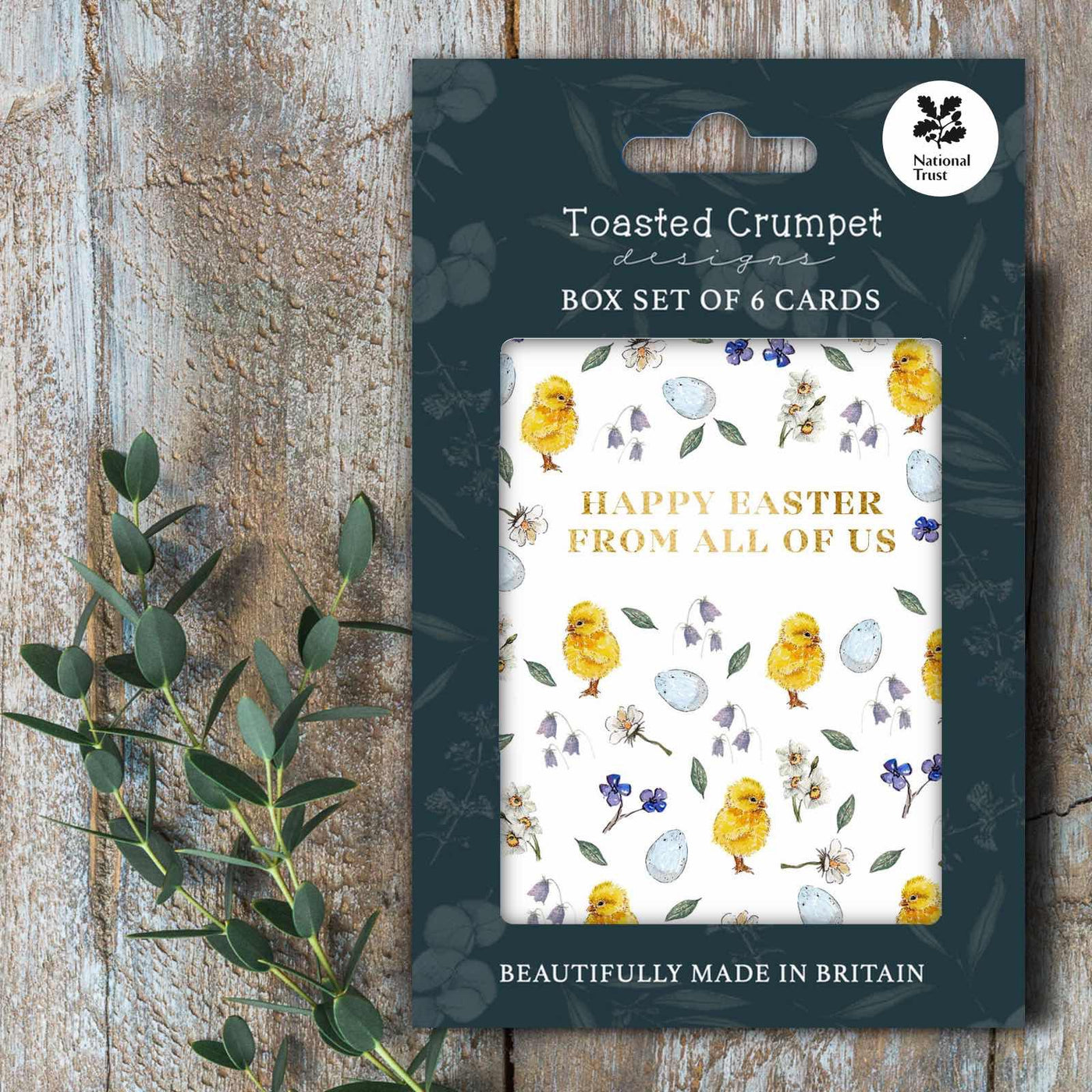 Toasted Crumpet - Happy Easter From All Of Us Blank Notecards (set of 6) - Bunnies & Chicks