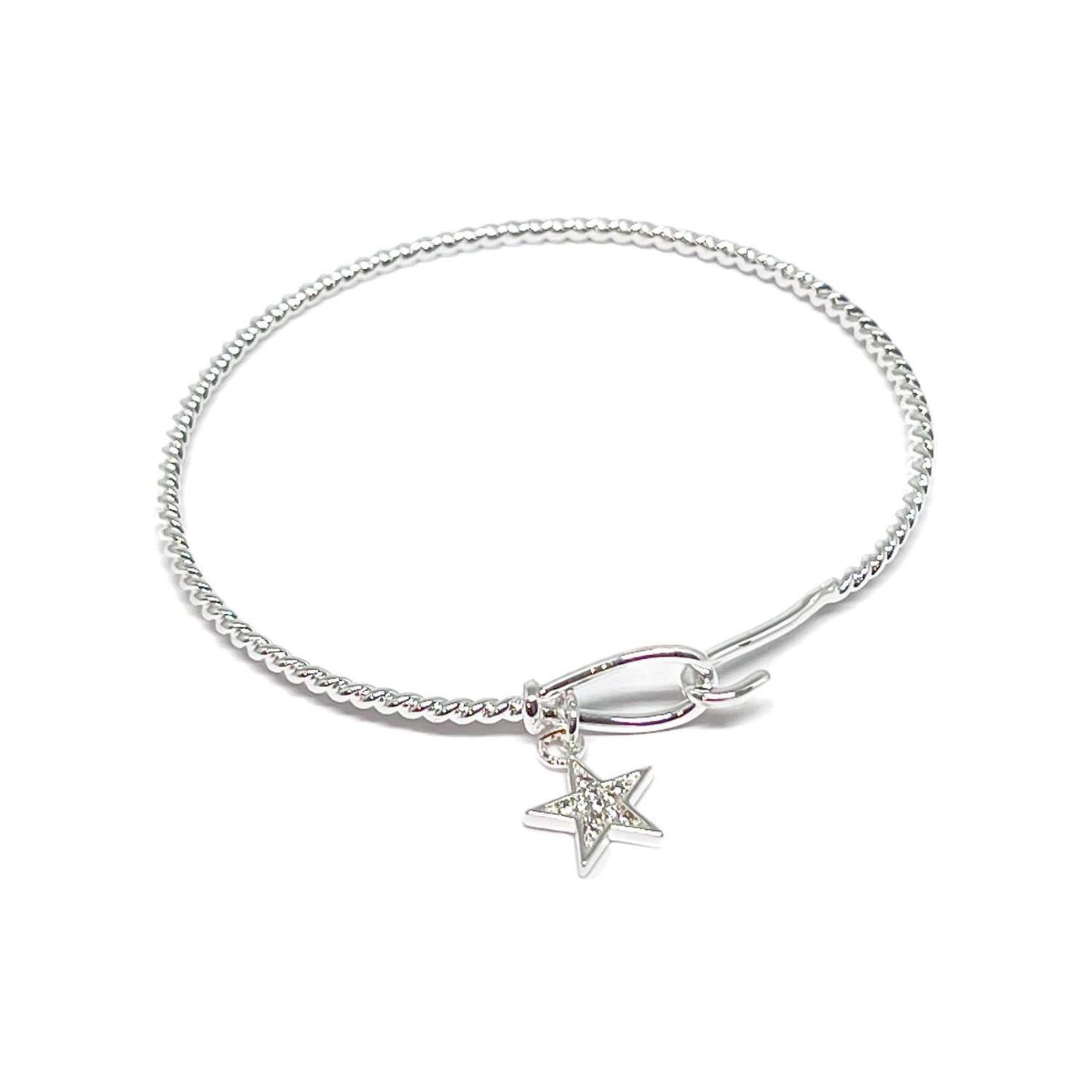 Astrid Star Bangle Bracelet - Silver - Clementine Jewellery