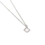 Enya Pave Clover Necklace - Silver - Clementine Jewellery