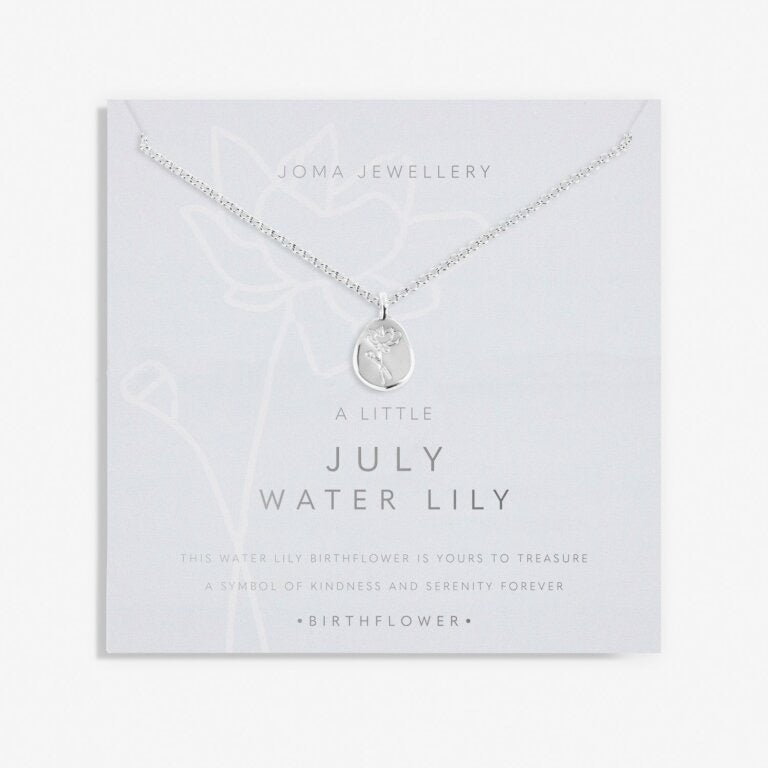 Joma Jewellery - 'A Little July Water Lily' Birthflower Necklace