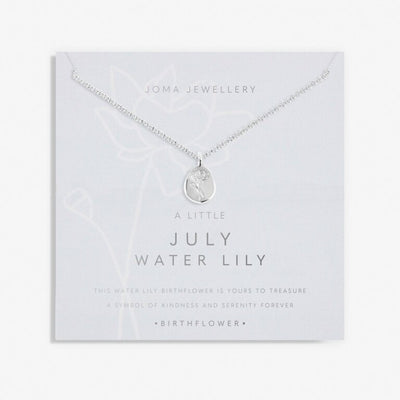 Joma Jewellery - 'A Little July Water Lily' Birthflower Necklace