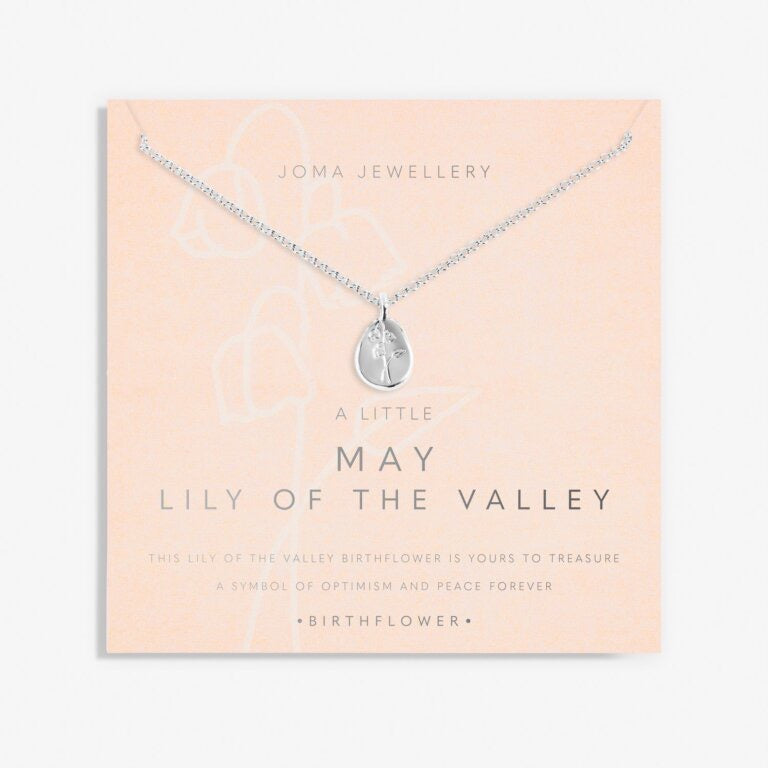 Joma Jewellery - 'A Little May Lily of the Valley' Birthflower Necklace