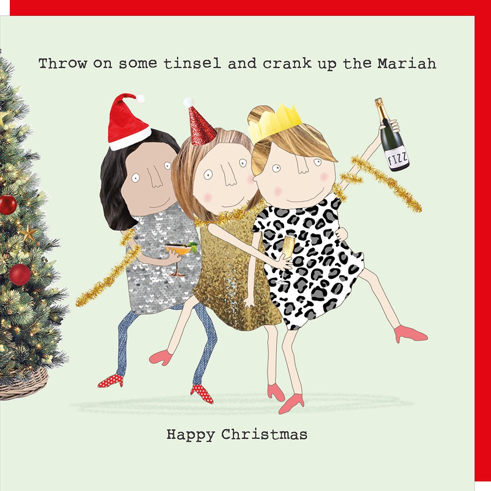 Rosie Made A Thing - Tinsel &amp; Mariah - Blank Christmas Card