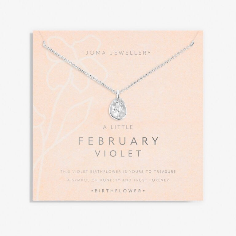 Joma Jewellery - 'A Little February Violet' Birthflower Necklace