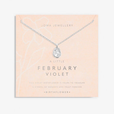 Joma Jewellery - 'A Little February Violet' Birthflower Necklace