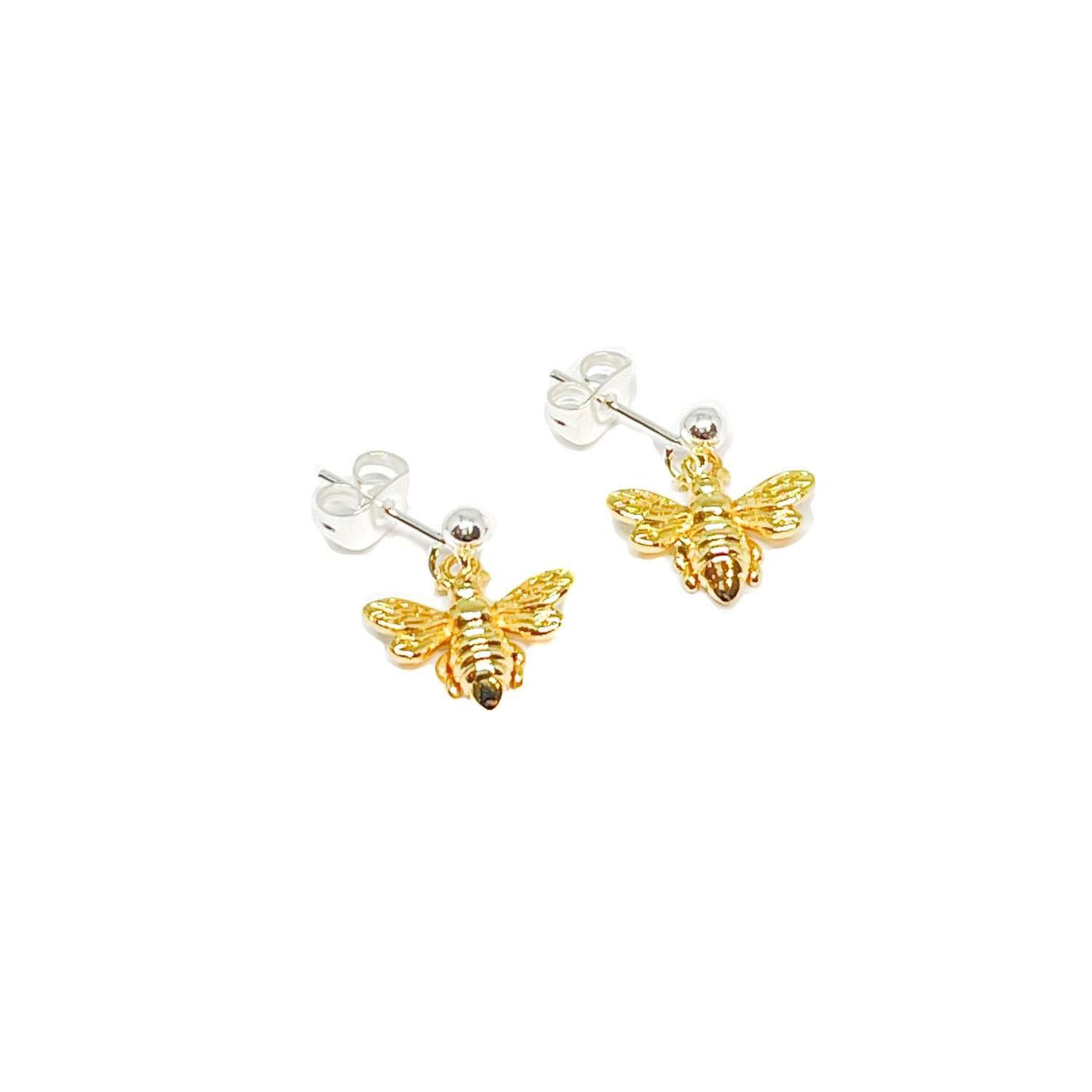 Delaney Bee Dangly Stud Earrings - Gold- Clementine Jewellery