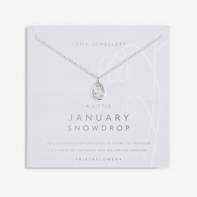 Joma Jewellery - 'A Little January Snowdrop' Birthflower Necklace